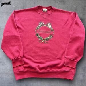 Vintage Signal Sports Sweatshirt Mens XL Red Martha's Vineyard Christmas USA 90s